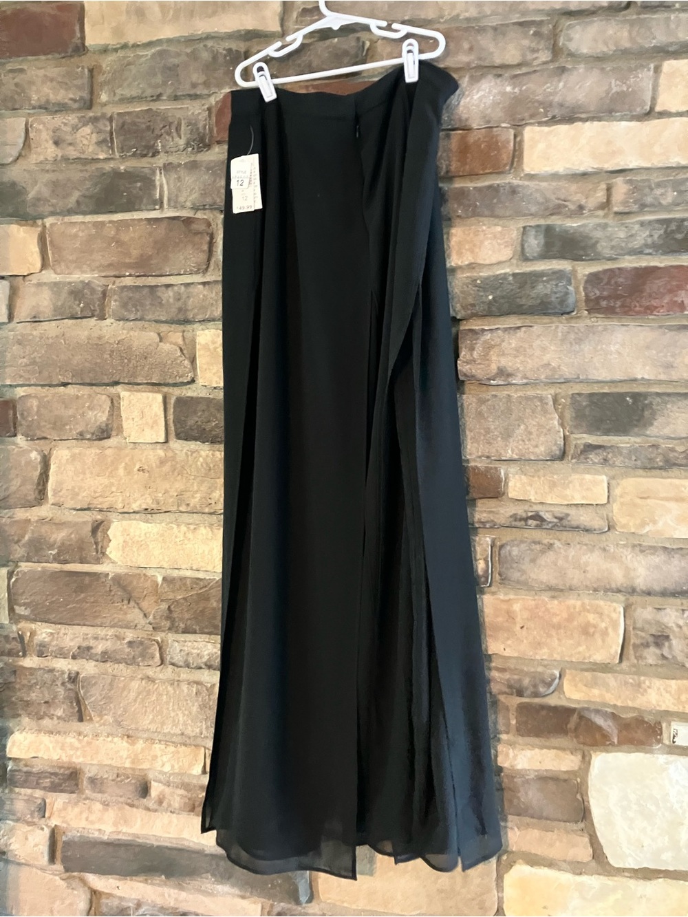 Dressbarn Collection Womens Black Sheer Lined Palazzo Evening Pants  nwt